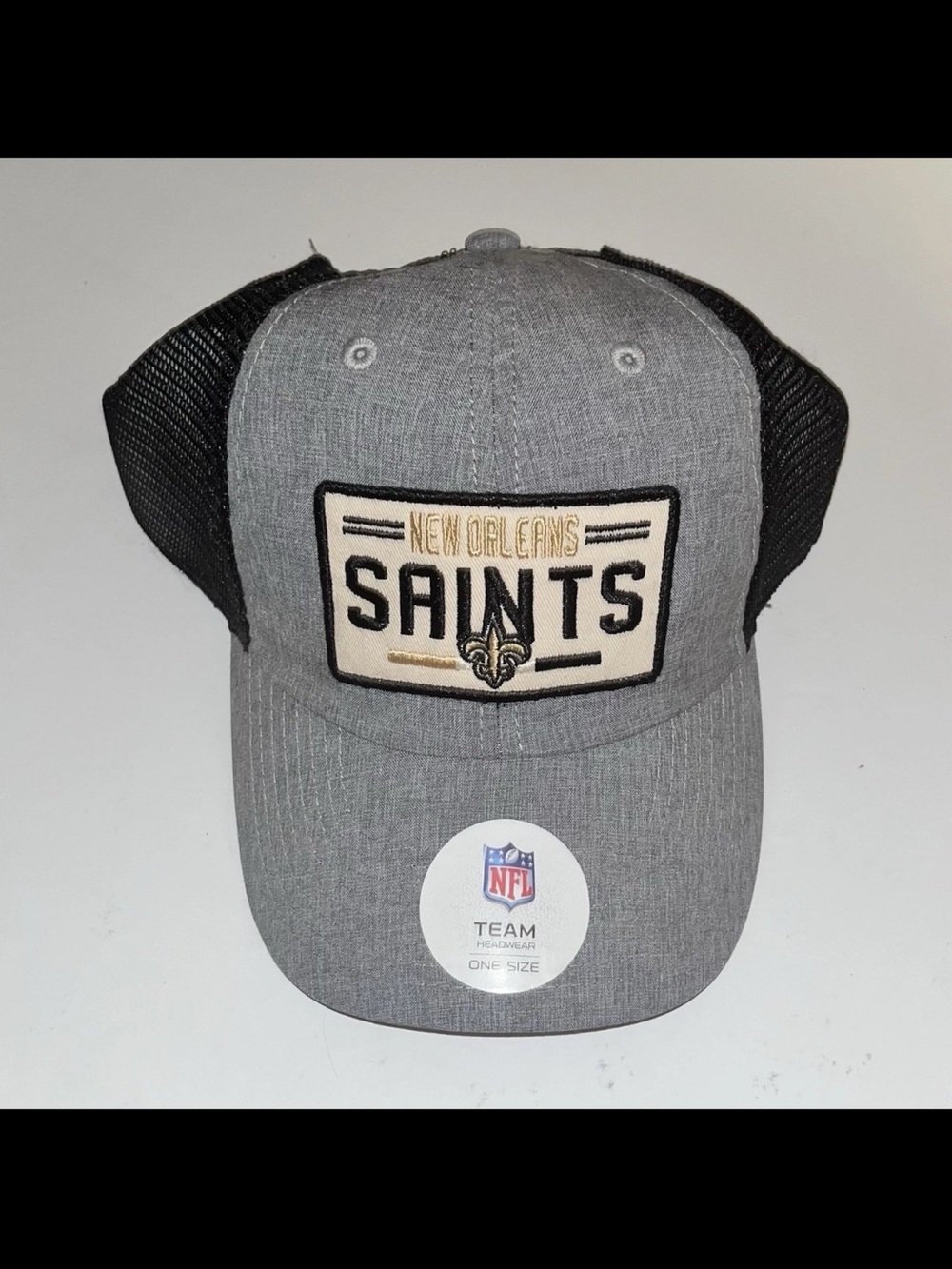 New Orleans Saints Gray & Black Trucker Hat NFL Teams Apparel SnapBack NWT